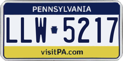 PA license plate LLW5217