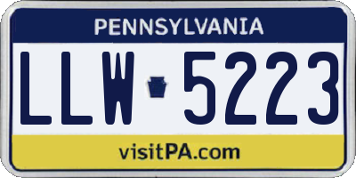 PA license plate LLW5223