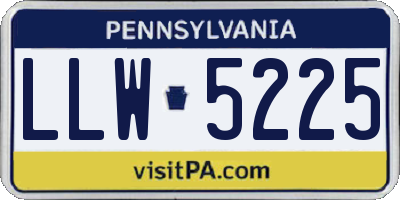 PA license plate LLW5225