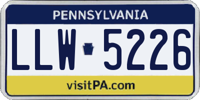 PA license plate LLW5226