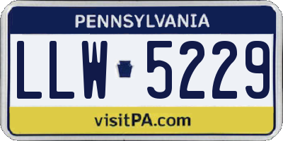 PA license plate LLW5229