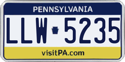 PA license plate LLW5235