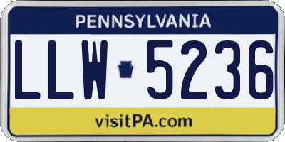 PA license plate LLW5236