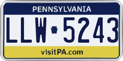 PA license plate LLW5243