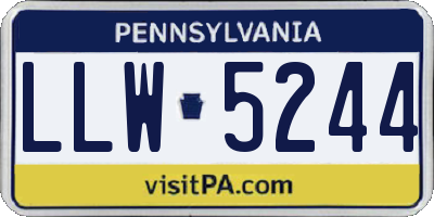 PA license plate LLW5244