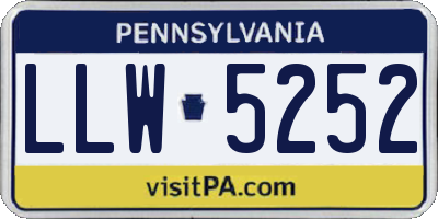 PA license plate LLW5252