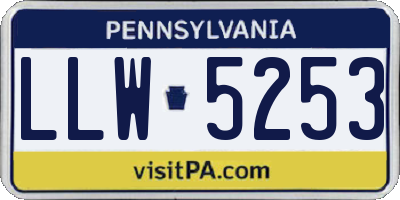 PA license plate LLW5253
