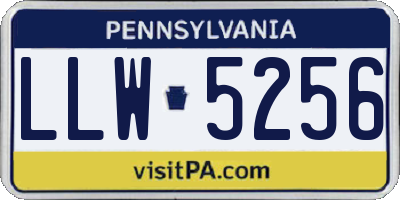 PA license plate LLW5256