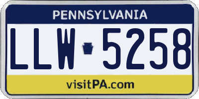 PA license plate LLW5258