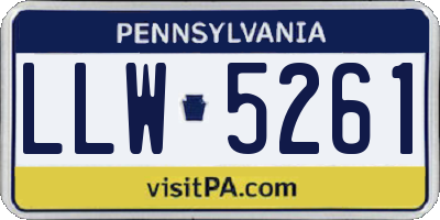 PA license plate LLW5261