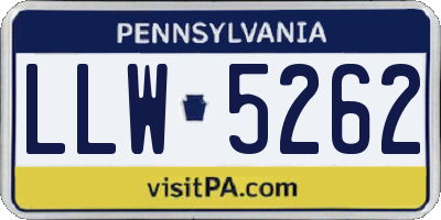 PA license plate LLW5262