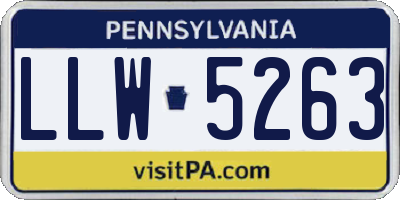 PA license plate LLW5263