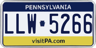 PA license plate LLW5266