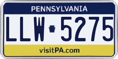PA license plate LLW5275