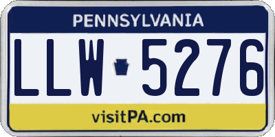 PA license plate LLW5276
