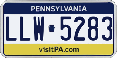 PA license plate LLW5283