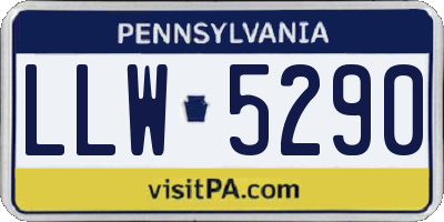PA license plate LLW5290