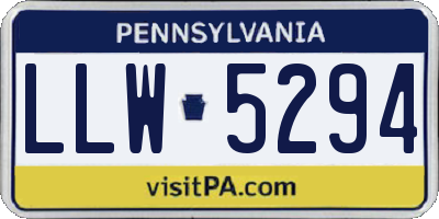 PA license plate LLW5294