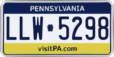 PA license plate LLW5298