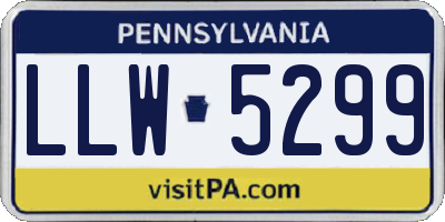 PA license plate LLW5299