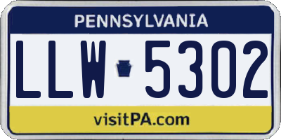 PA license plate LLW5302