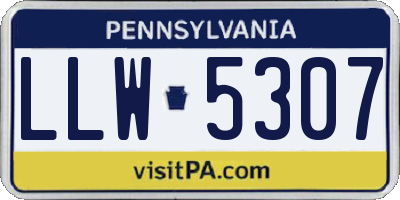 PA license plate LLW5307