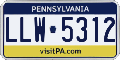 PA license plate LLW5312