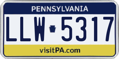 PA license plate LLW5317