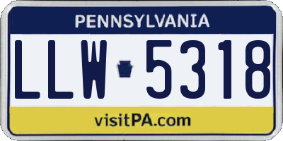 PA license plate LLW5318
