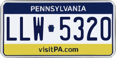 PA license plate LLW5320