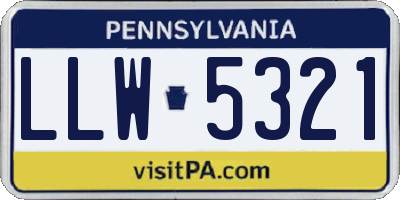PA license plate LLW5321