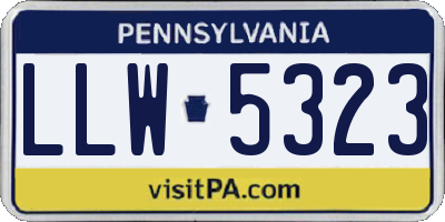PA license plate LLW5323