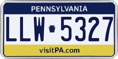 PA license plate LLW5327