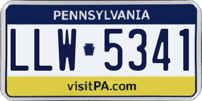PA license plate LLW5341