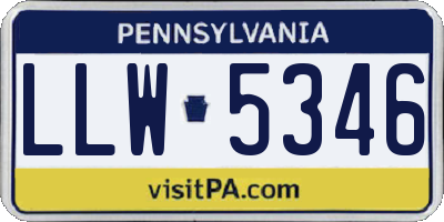 PA license plate LLW5346