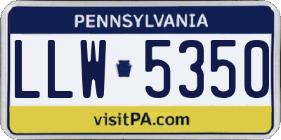 PA license plate LLW5350