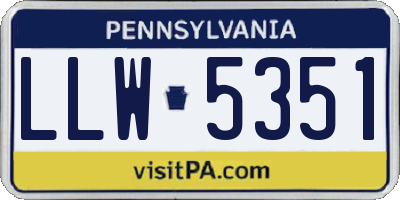 PA license plate LLW5351