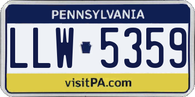 PA license plate LLW5359