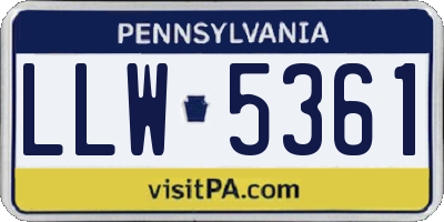 PA license plate LLW5361