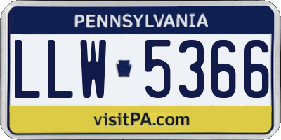 PA license plate LLW5366