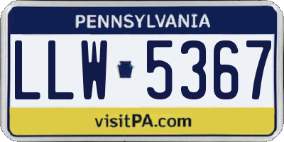 PA license plate LLW5367