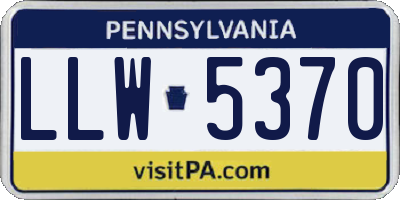 PA license plate LLW5370