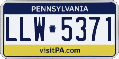 PA license plate LLW5371
