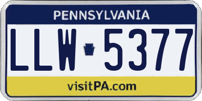 PA license plate LLW5377