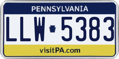 PA license plate LLW5383