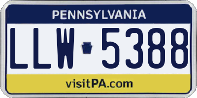 PA license plate LLW5388