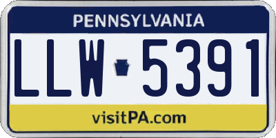 PA license plate LLW5391