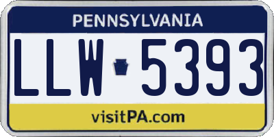 PA license plate LLW5393
