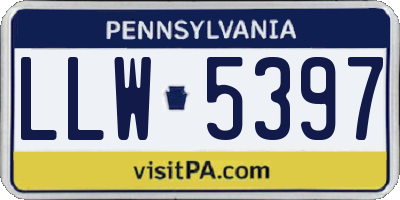 PA license plate LLW5397