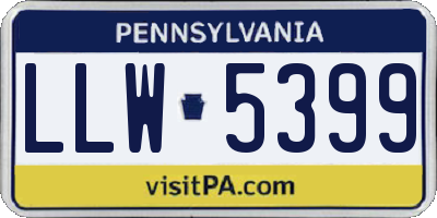 PA license plate LLW5399